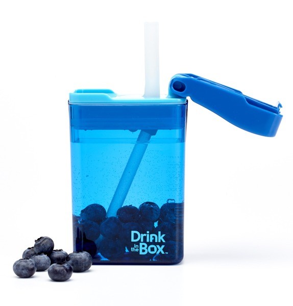 Drink In The Box Bidon ze słomką niebieski 240ml 1+