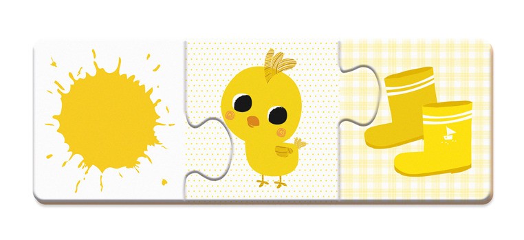 Janod Trzyczęściowe Puzzle Kolory 30 elementów 3+