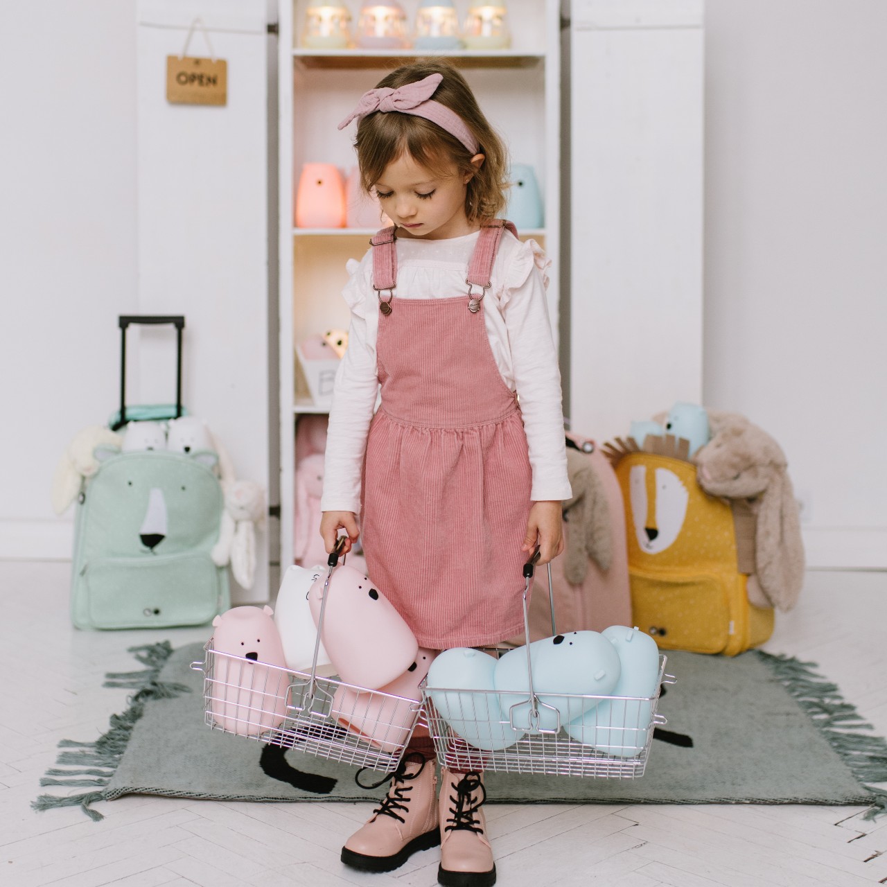 Rabbit&Friends, Lampka miś niebieski z pilotem