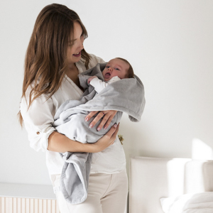 Poofi Kocyk Minky srebrzysty szary 75x95cm