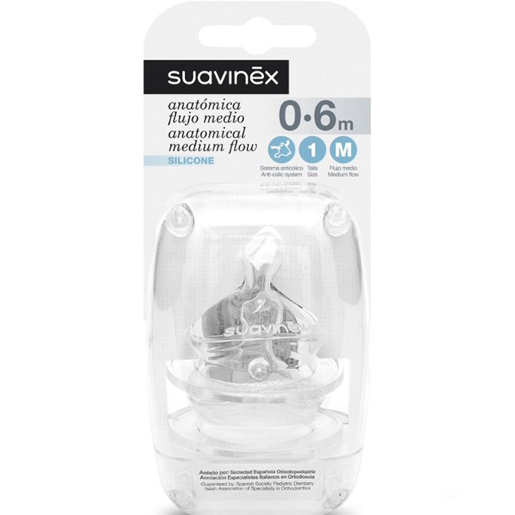 Suavinex Smoczki Anatomiczne Średni Przepływ 0-6M 2szt.