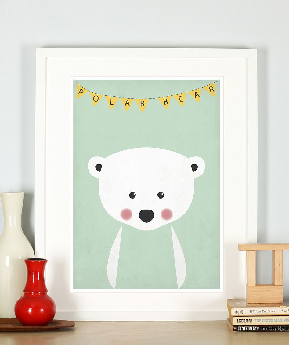 Plakat A4 Miś polarny - Dekoracja pokoju 21x29,7cm