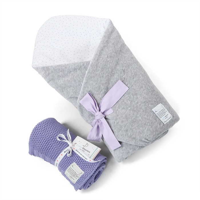 ColorStories Rożek niemowlęcy Lavender Dots 71x71cm