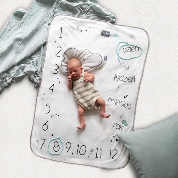 Snap the moment Foto-kocyk Minty White 80x100 cm 0+