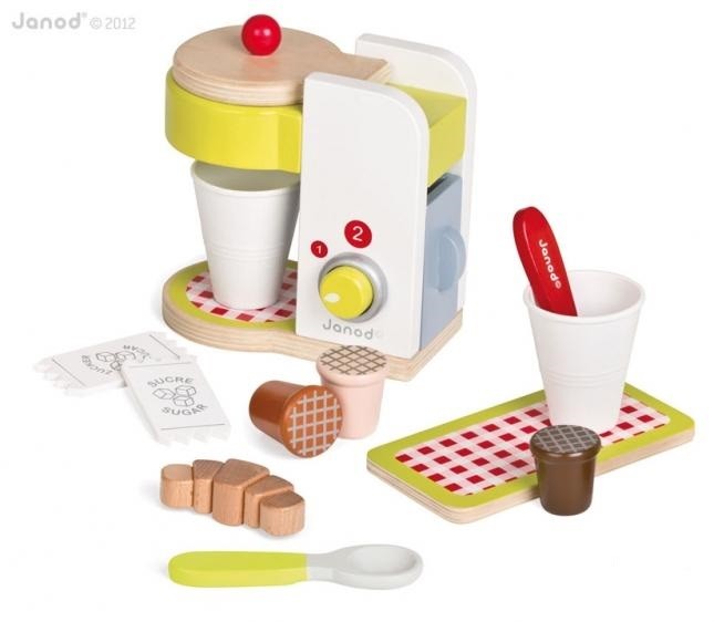 Janod Ekspres do kawy Drewniany 12 akcesoriów 3+