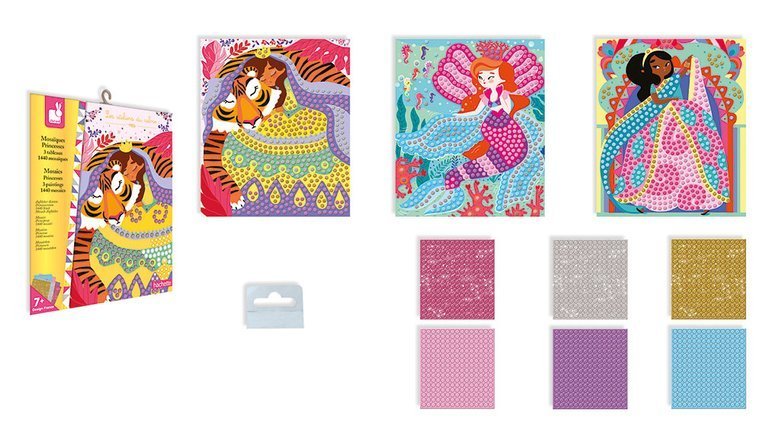 Janod Zestaw Kreatywny Mozaika Księżniczki 7+