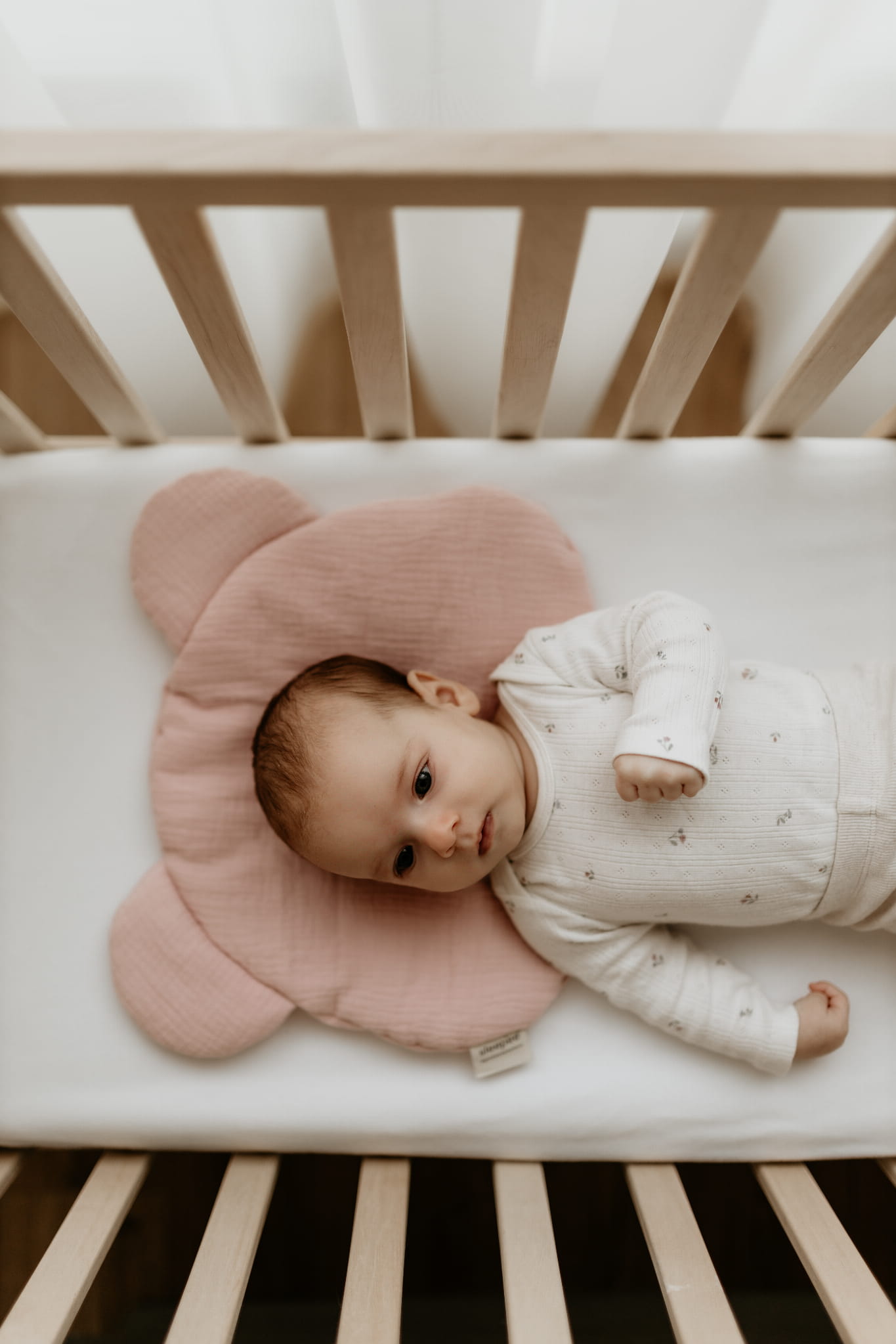 Sleepee Poduszka Muślinowa Misiowa Różowa 0+