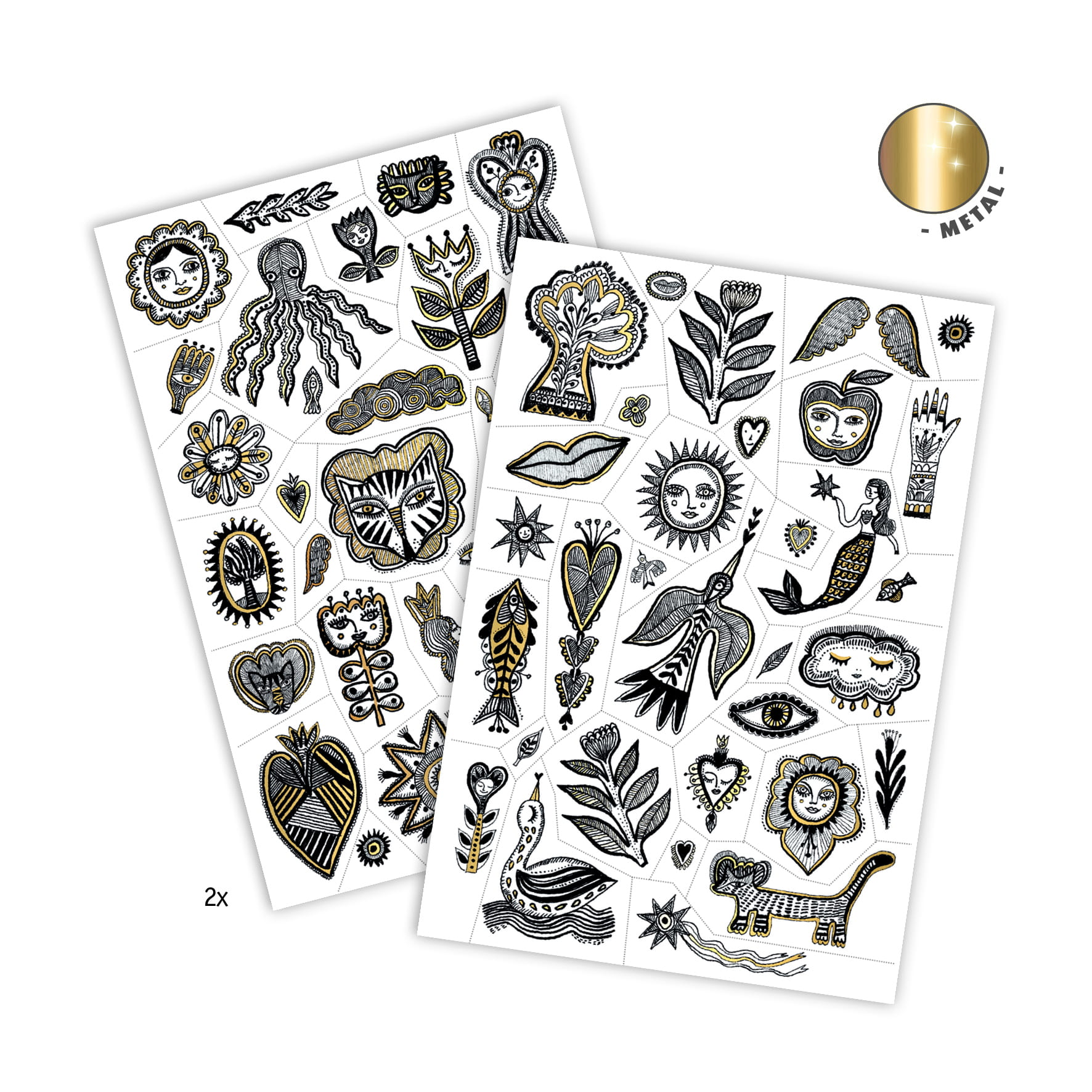 Djeco Tatuaże ZŁOTY SZYK metaliczne 3+