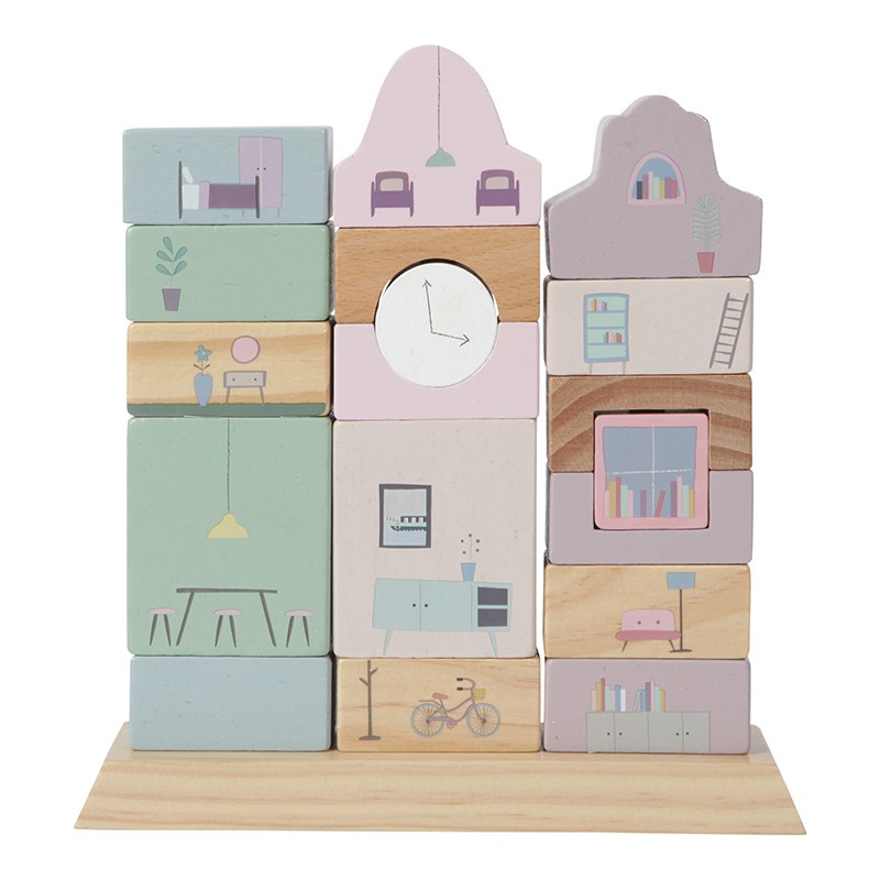 Little Dutch Klocki Kamieniczka Różowa 12m+