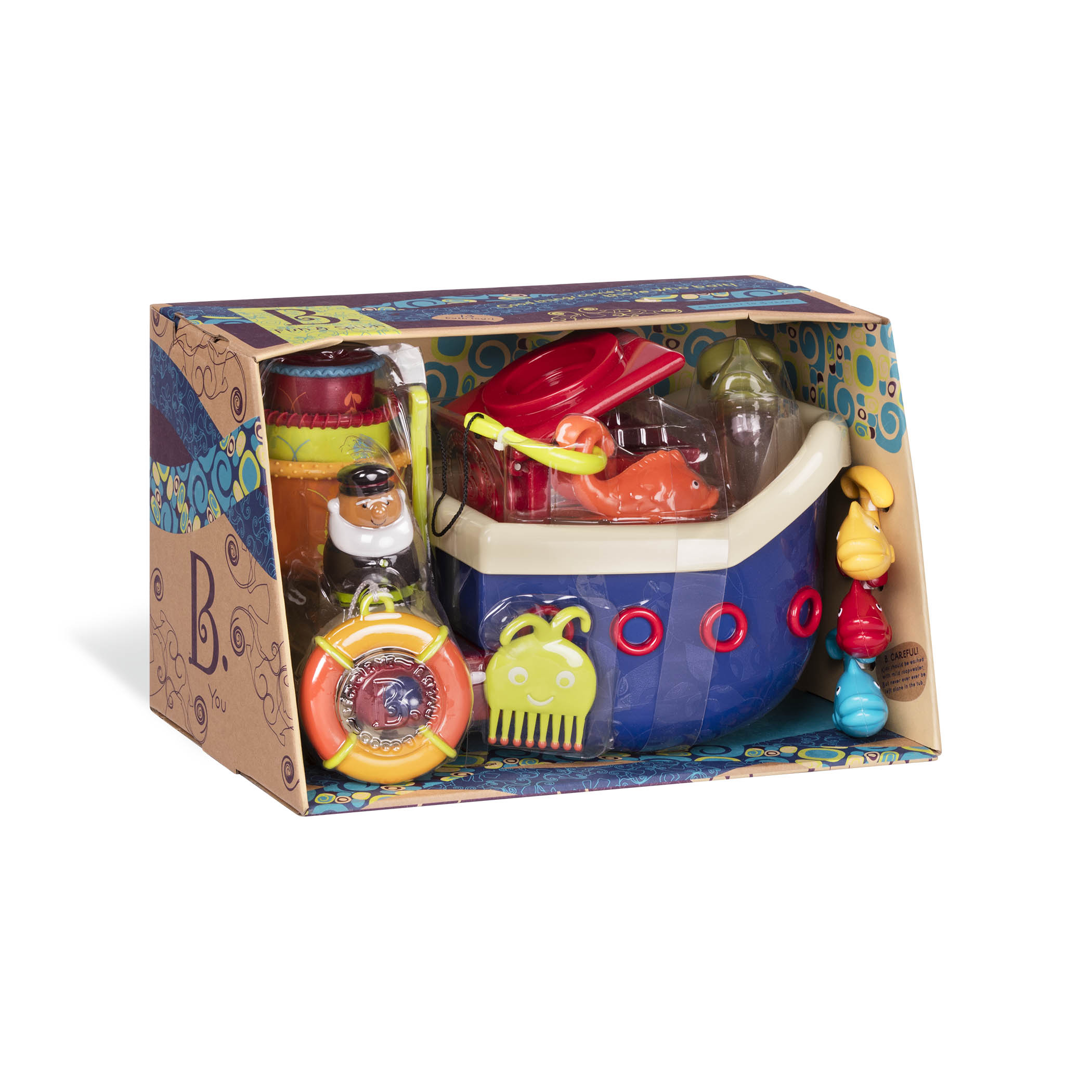 Btoys Statek z akcesoriami do kąpieli 6m+ | Zestaw 12 zabawek