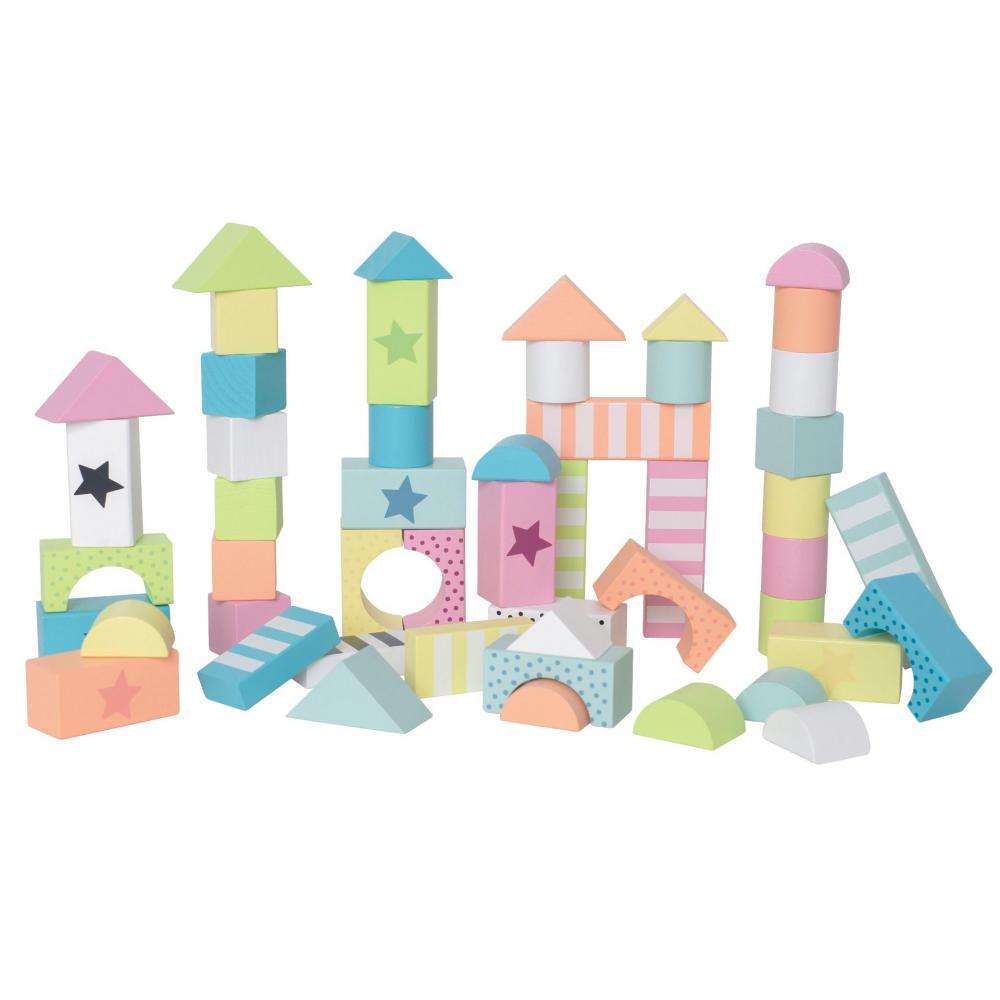 Jabadabado Klocki Drewniane Kolorowe 50 szt.