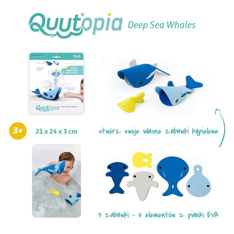 Quut Piankowe Puzzle 3D Quutopia Wieloryby 3+ lat