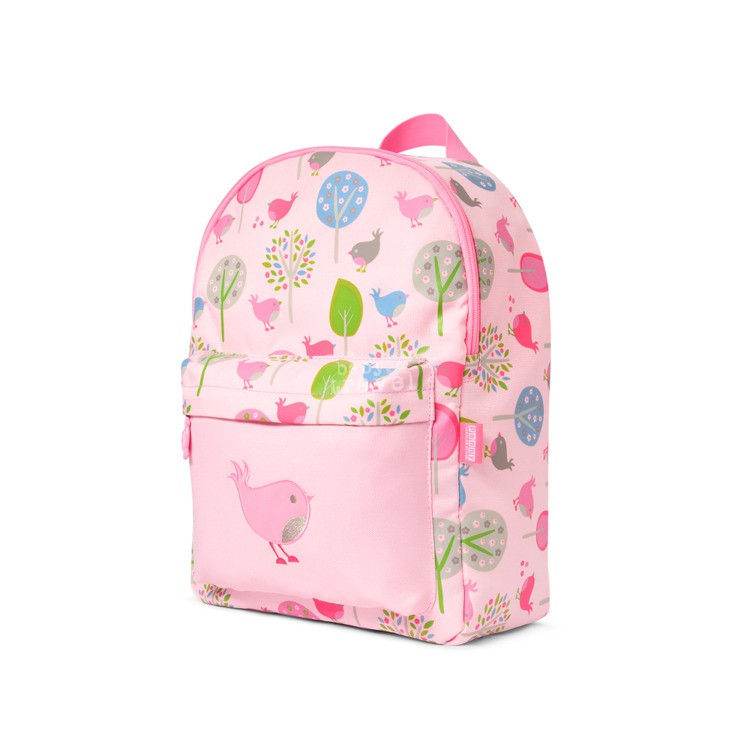 Duży plecak różowy w ptaszki