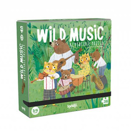 Londji Dwustronne Puzzle Dzika Muzyka 36el 3+