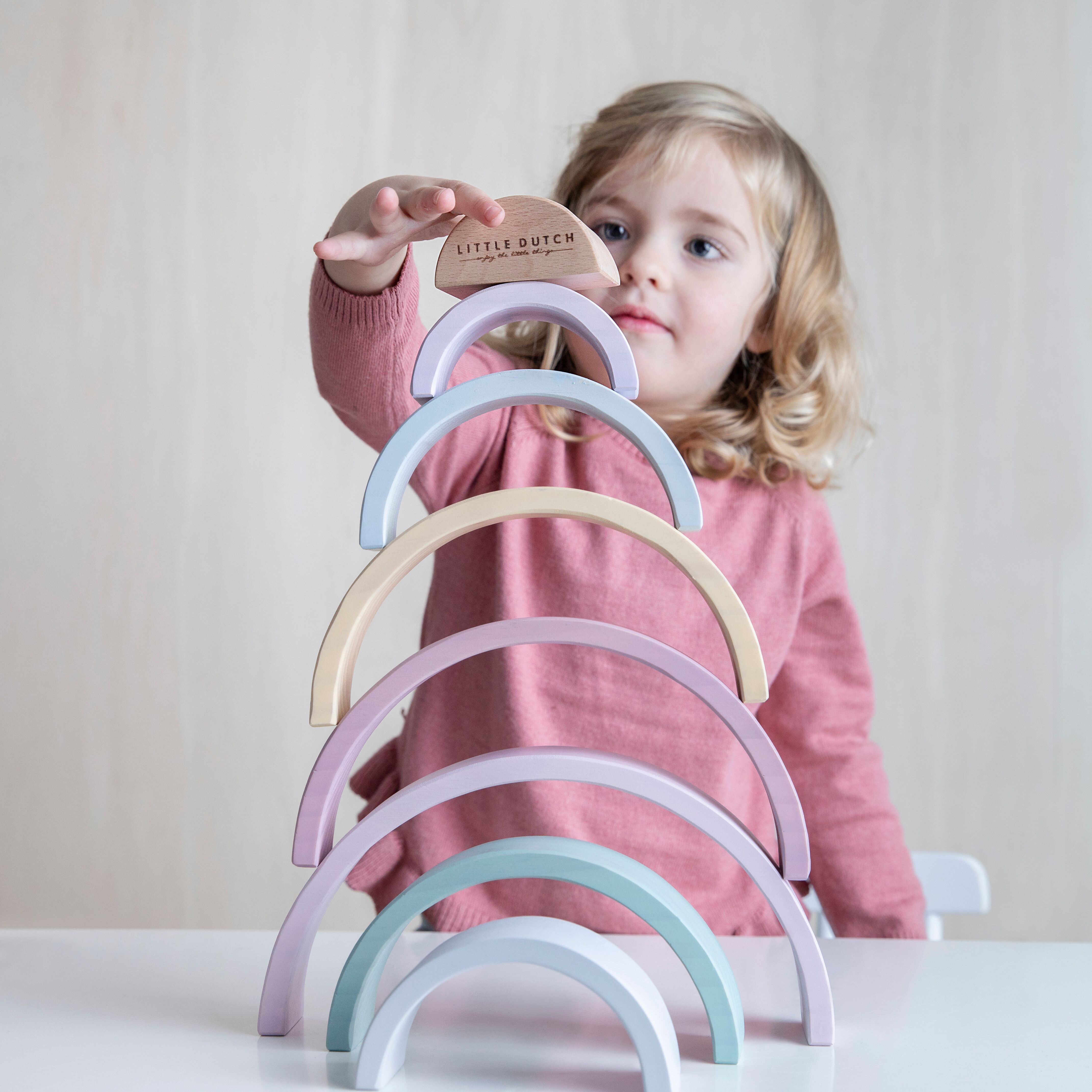 Little Dutch Drewniana Tęcza Pastelowa 8el 1+