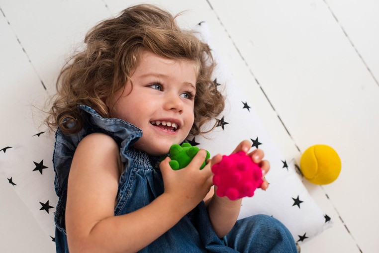 Rubbabu Piłka Sensoryczna Żółta Mała 0+