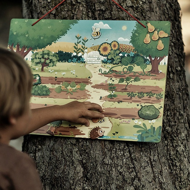 Janod Magnetyczna układanka Mój magiczny ogród 70 magnesów 3+