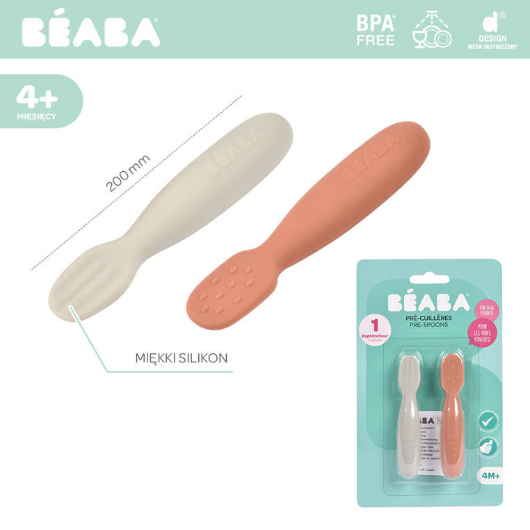 Beaba Łyżeczki-Gryzaki Silikonowe 2 szt. 4m+