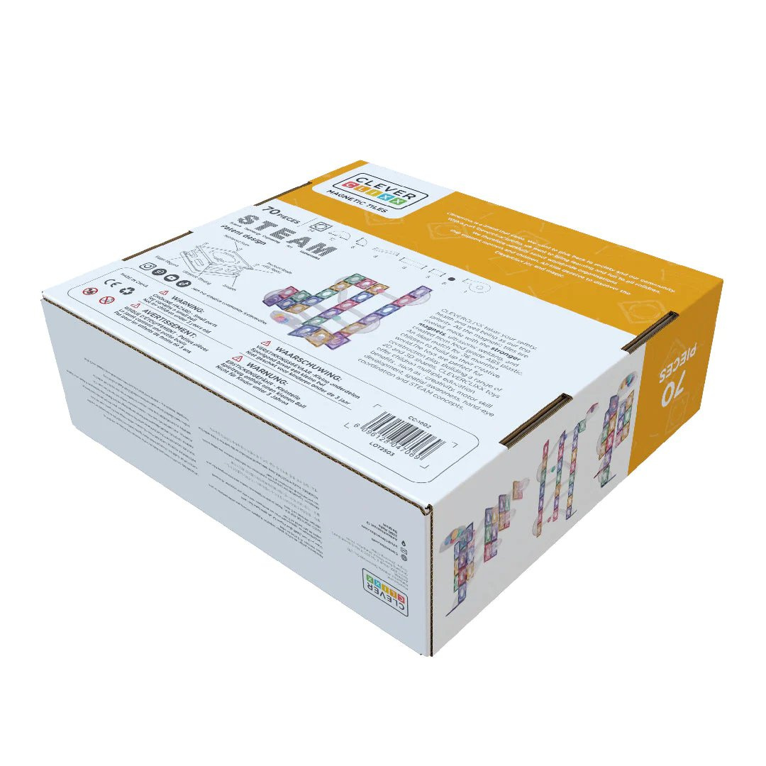 Cleverclixx Klocki Magnetyczne Ball Run Pastel 70 El. 3+