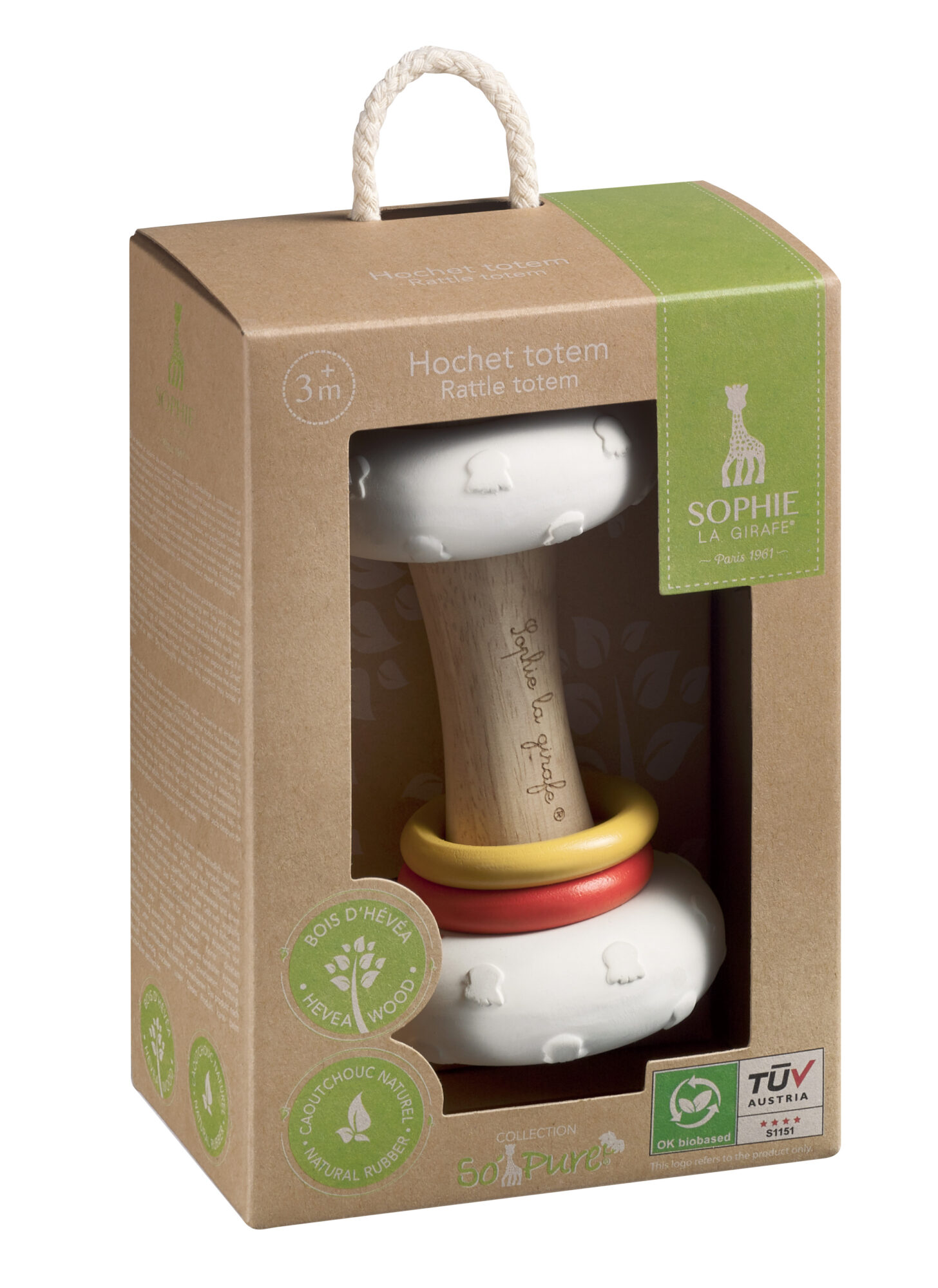 Gryzak Totem Vulli Naturalne Drewno i Guma 3m+