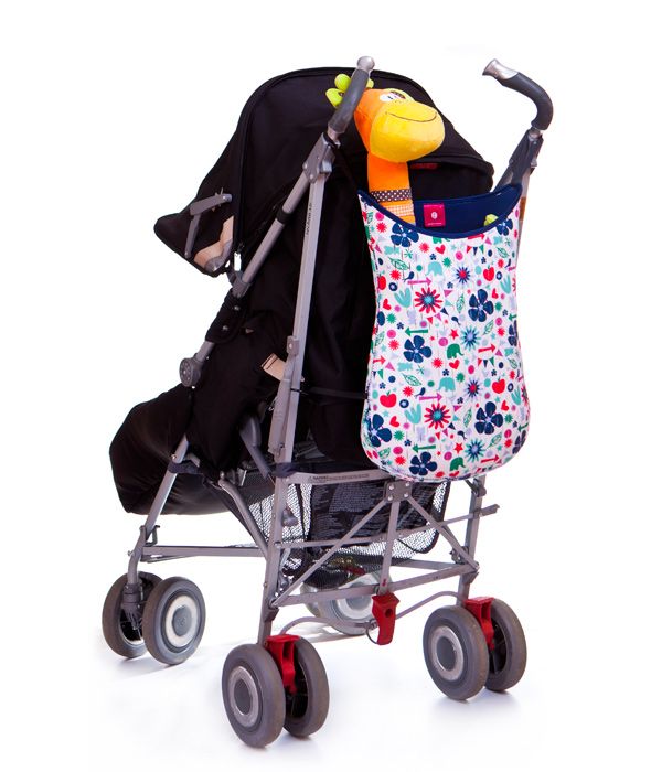 Torba na wózek z neoprenu niebieska w kształty | PS7378