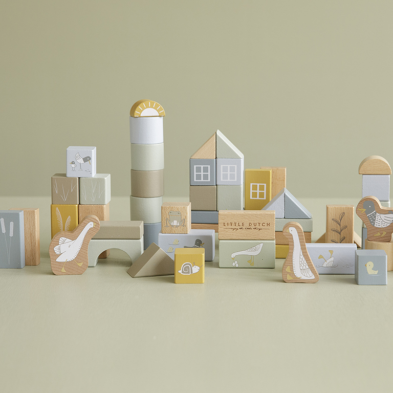 Little Dutch, Zestaw klocków drewnianych Błękit
