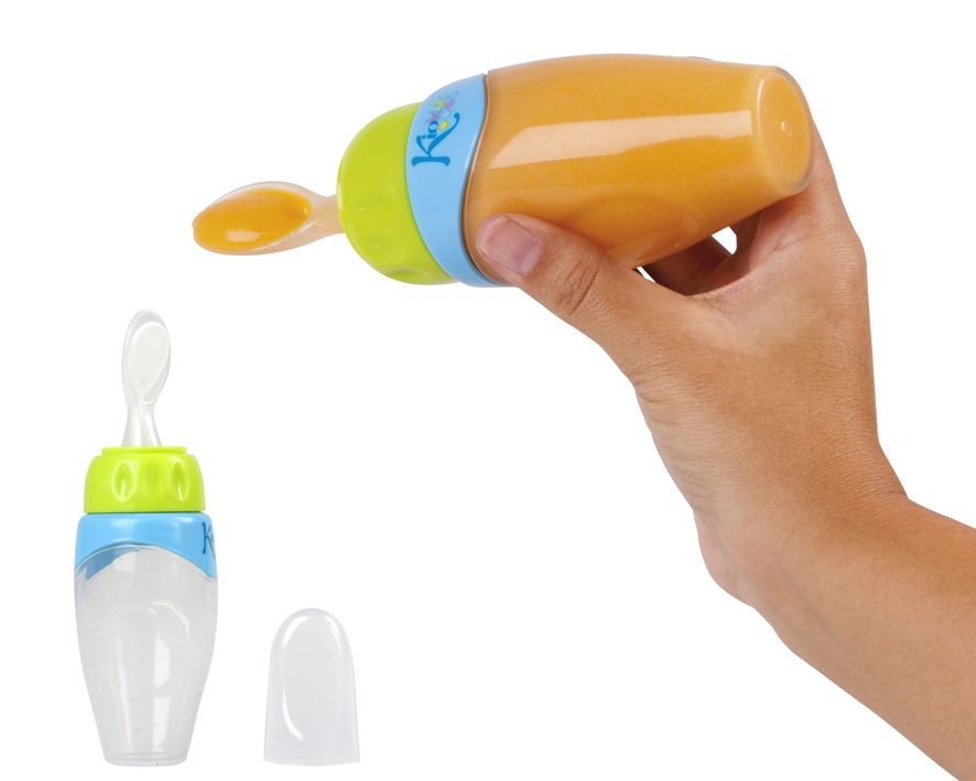 Kiokids Pojemnik z łyżeczką na jedzenie dla niemowląt 4+ mż