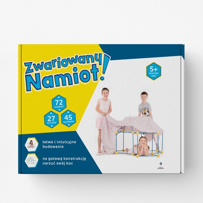 Zwariowany namiot żółto - niebieski