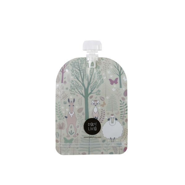 Baby Livia Wielorazowe Saszetki na Pokarm Forest 6szt 6m+