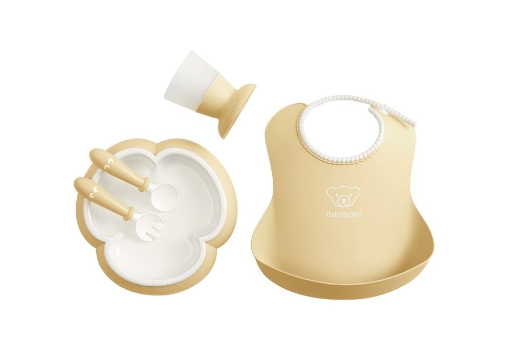 BABYBJORN Zestaw obiadowy Powder Yellow 4m+