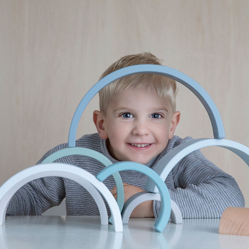 Little Dutch Tęcza Drewniana Błękitna 8el 1+