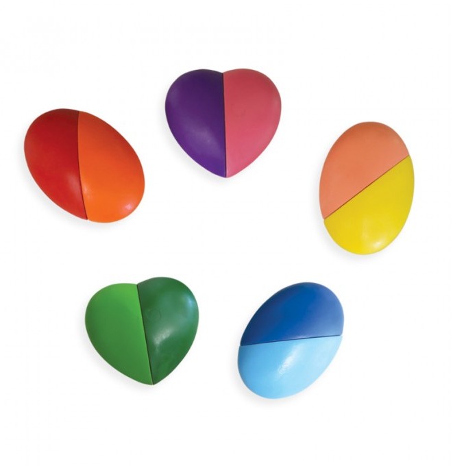 Ooly Kredki Dwukolorowe Serca 6 szt. 3+