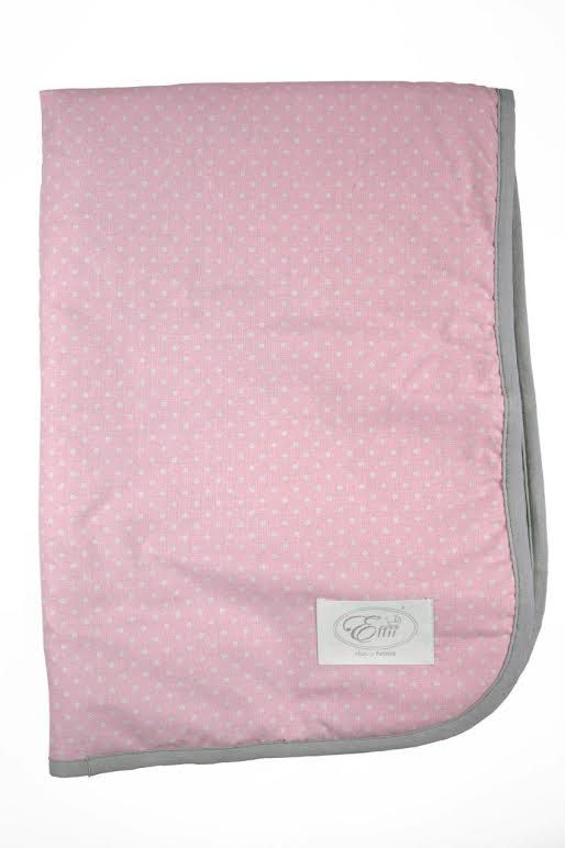 Kocyk Ocieplany 70x100 cm Różowo-Szary