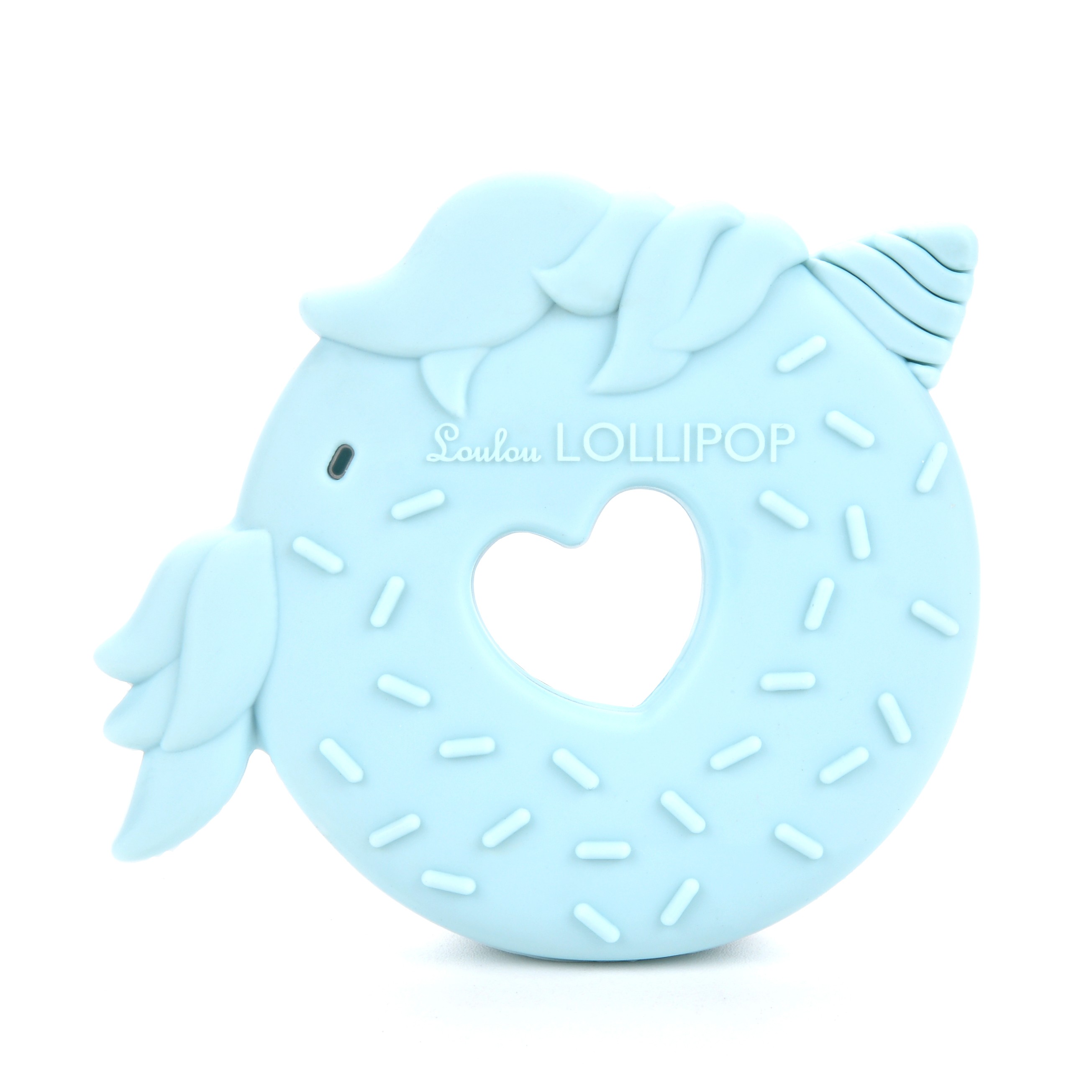 LouLou Lollipop, gryzak silikonowy Unicorn Donut niebieski
