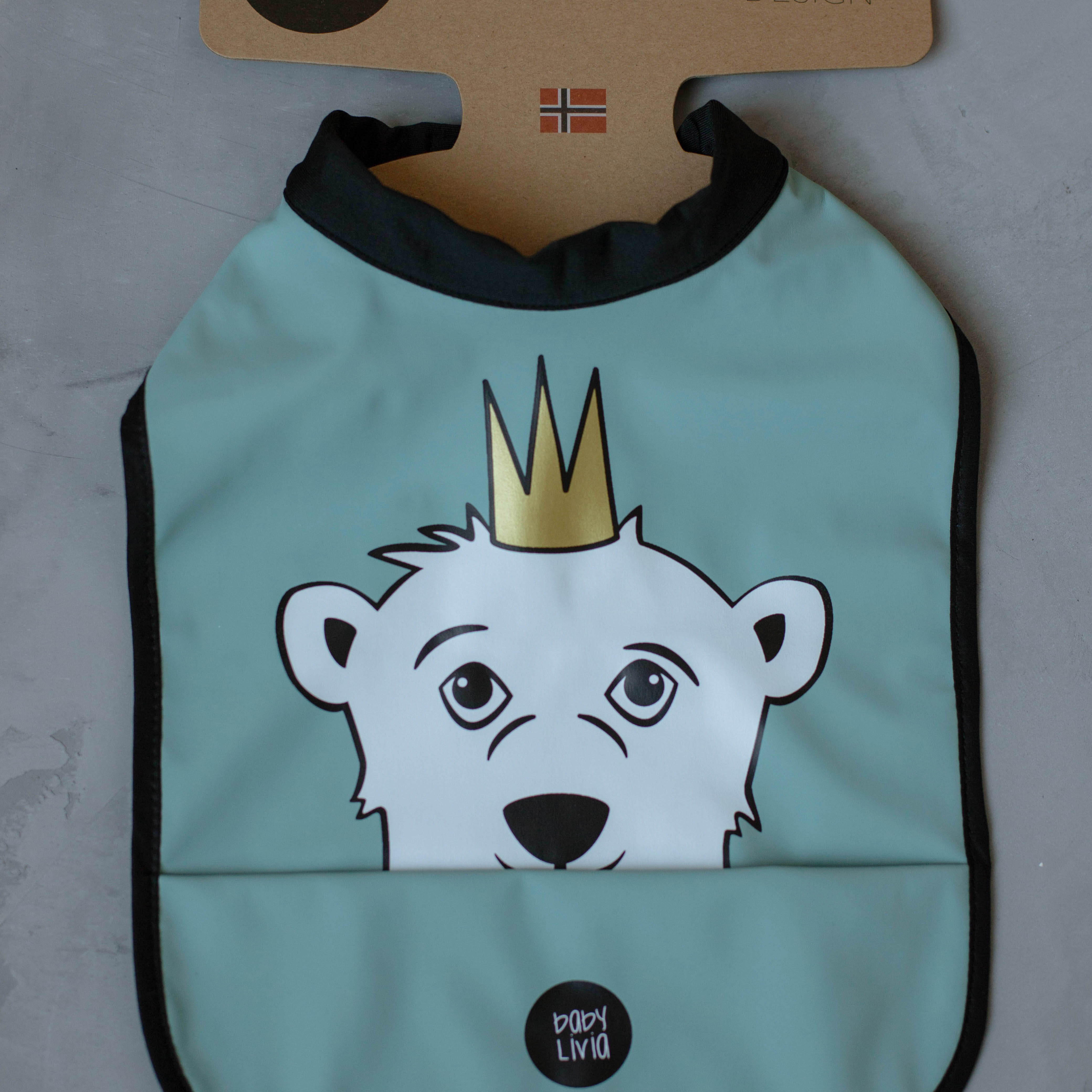 Baby Livia Śliniak Miś Mint Miękki 0+