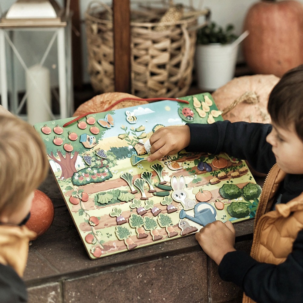 Janod Magnetyczna układanka Mój magiczny ogród 70 magnesów 3+