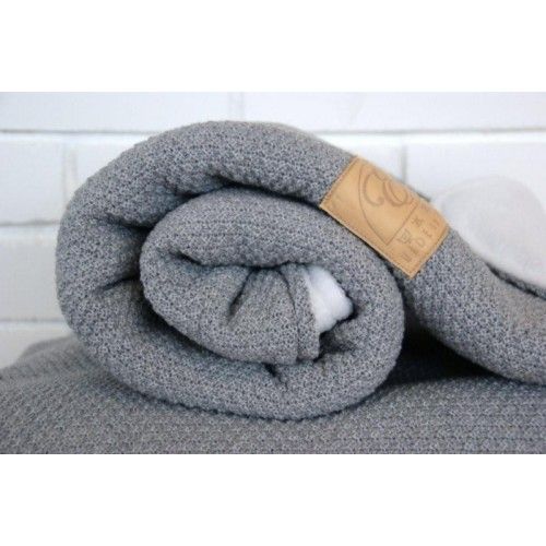 Effii Duży Wełniany Koc 75x110cm Szary/Biały 0+