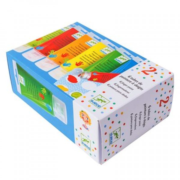 Djeco Farby do Malowania Palcami 6x75ml 18m+