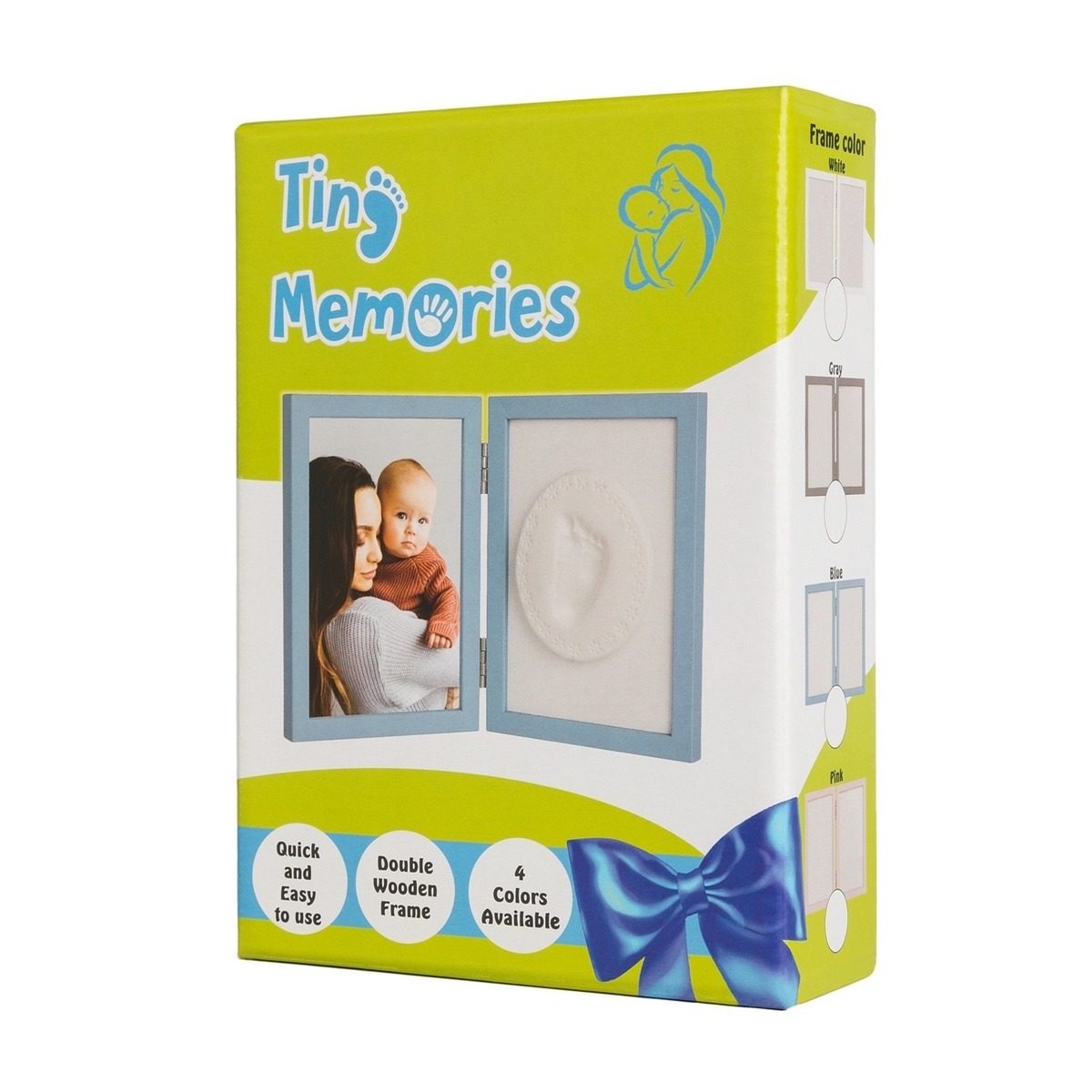 Odcisk Bobasa Ramka z Glinką Podwójna Różowa 0+