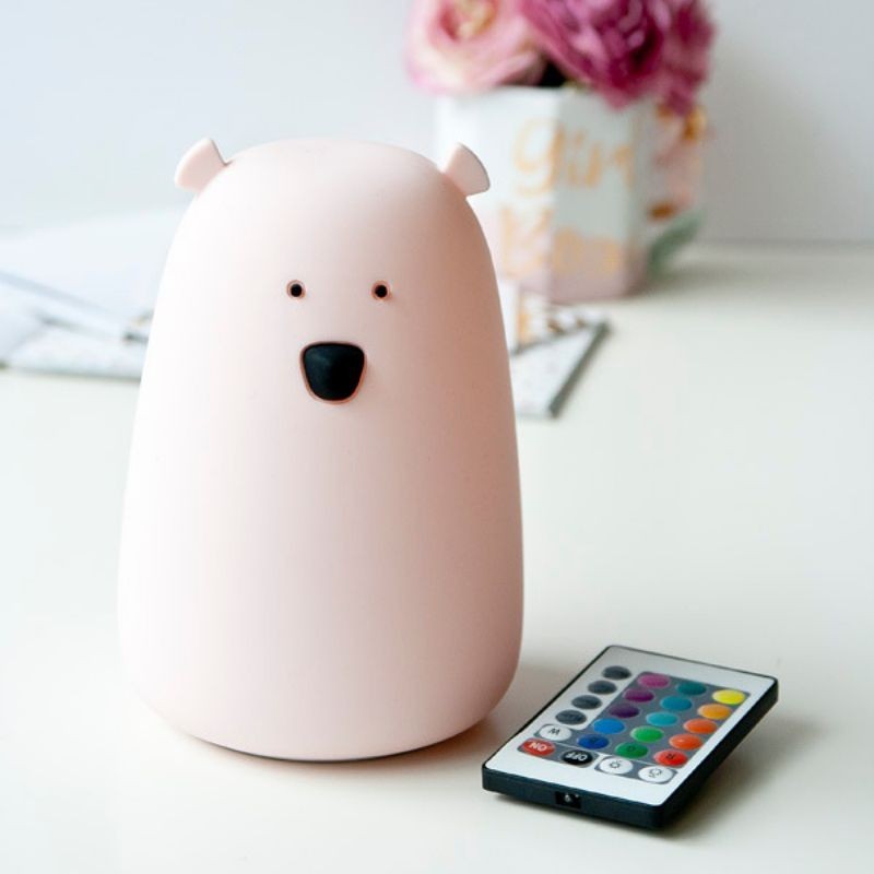 Rabbit&Friends, Lampka miś różowy z pilotem