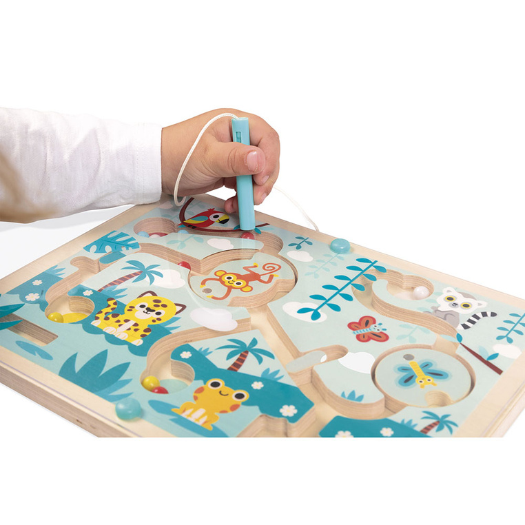 Janod Magnetyczny Labirynt Tropik Gra Zręcznościowa Drewniana 2+