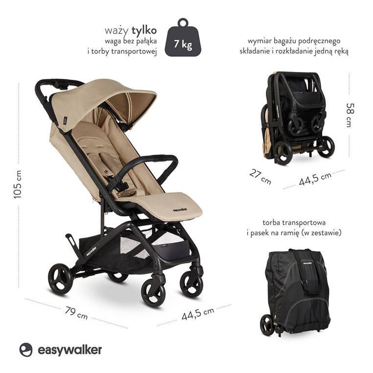 Easywalker Miley² Wózek Spacerowy Kompaktowy Sand Taupe