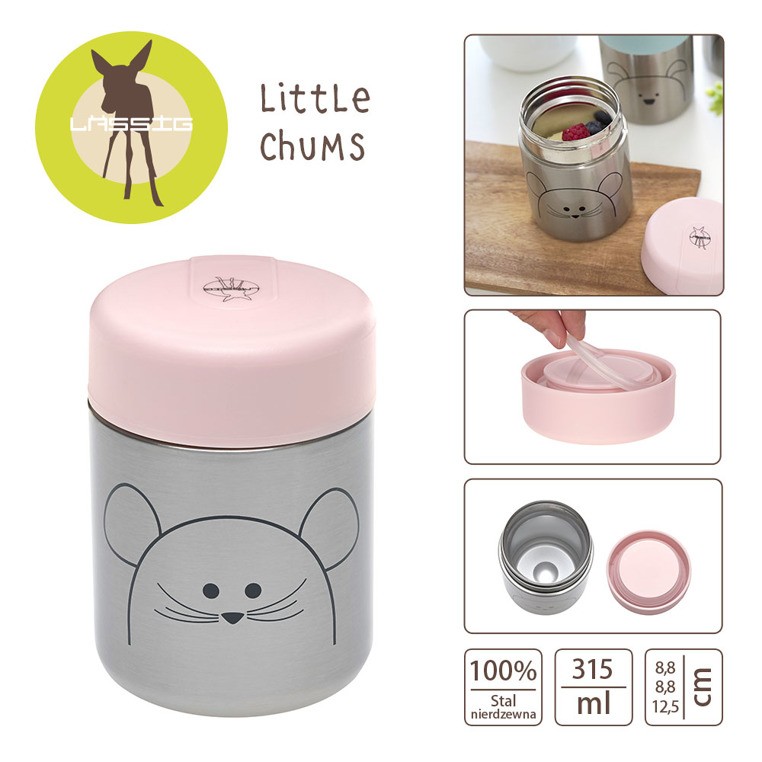 Lassig Pojemnik-termos Little Chums Mysz