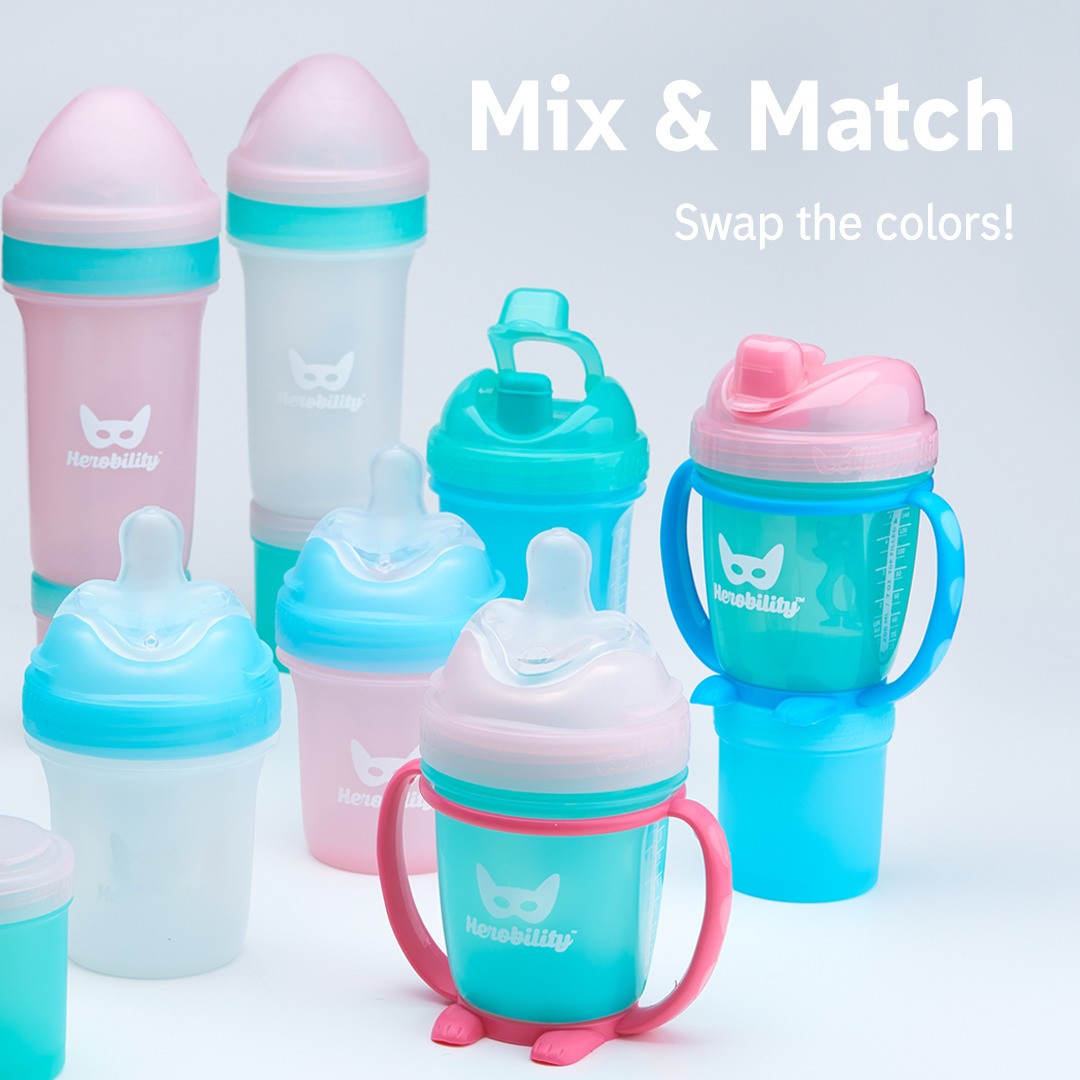 Herobility Kubek Niekapek HeroSippy 140 ml Różowy 6m+