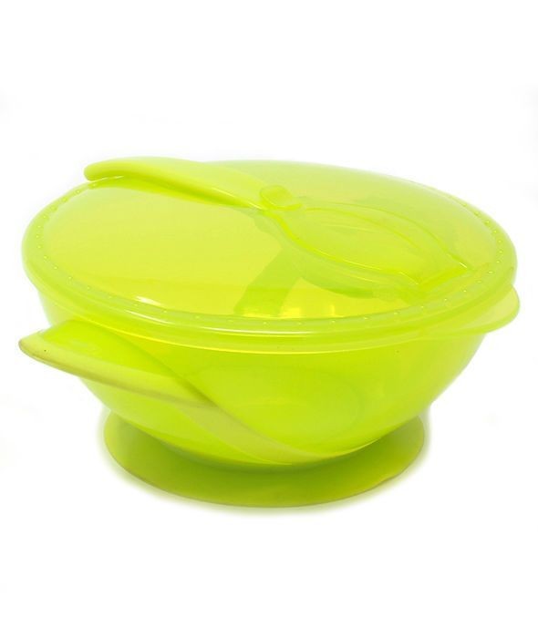 Poupy Miseczka z Pokrywką i Przyssawką Zielona 4m+