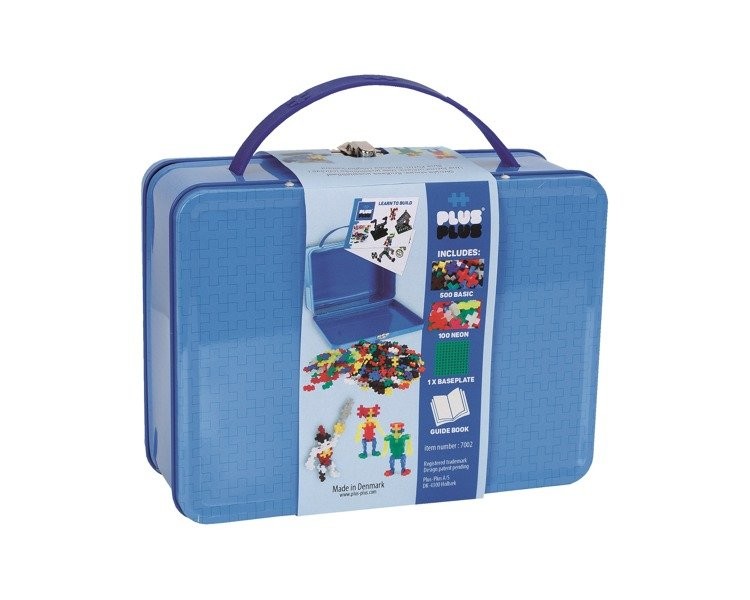 Plus-Plus, metalowa walizka Mini 600 (500Basic+100Neon+płytka+książeczka)