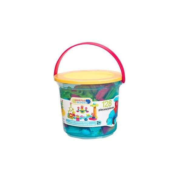 Klocki jeżyki - zestaw dżungla - 128 elementów w dużym wiadrze