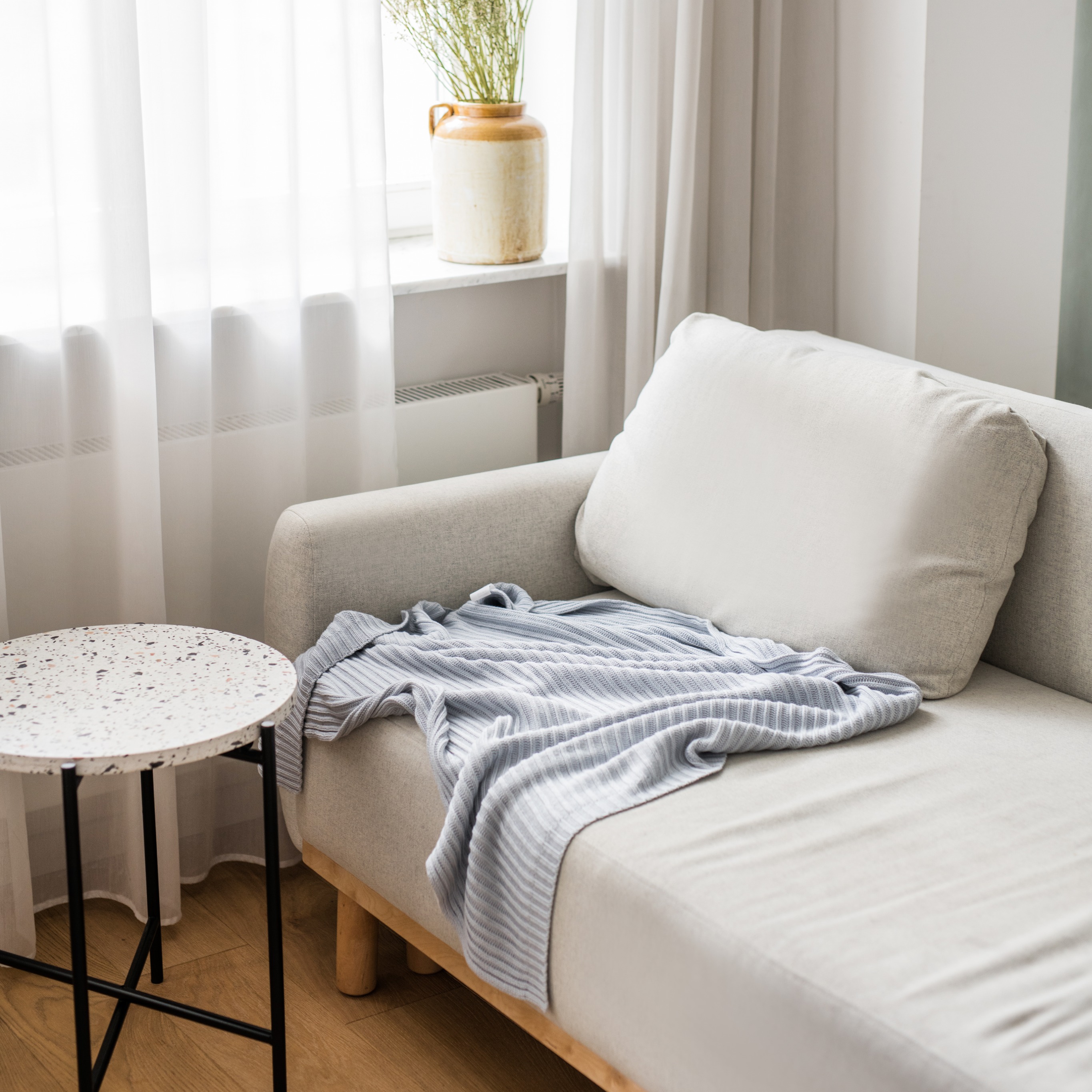 Poofi Kocyk bambusowy Oslo jasny szary 80x100cm