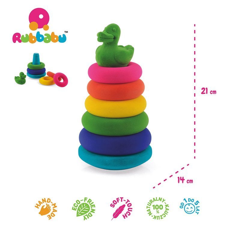 Rubbabu Piramida Sensoryczna z Kaczuszką 1+