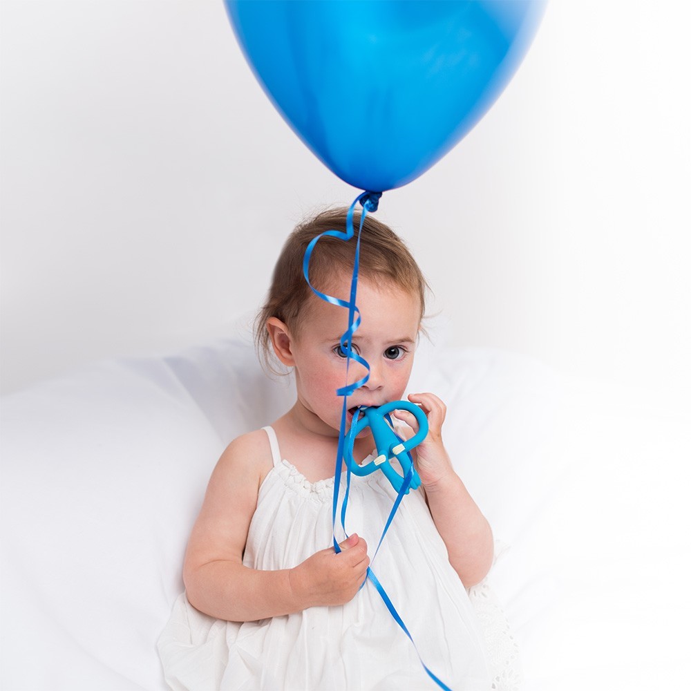 Matchstick Monkey Gryzak ze Szczoteczką Niebieski 0+